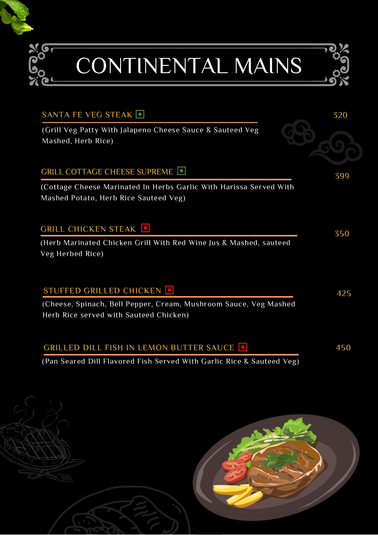 Continental Menu Journey